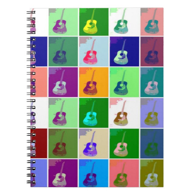 Gitarre Pop Art Spiralgeschmack Foto Notebook Notizblock (Vorderseite)