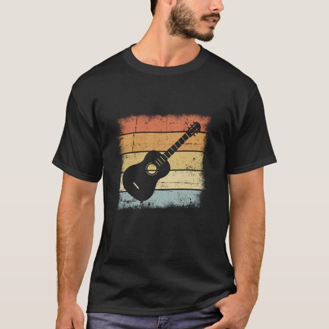Gitarre-Retro-Design T-Shirt (Vorderseite)
