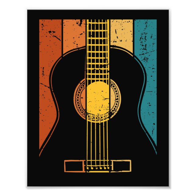 Gitarre Retro Fotodruck (Vorne)