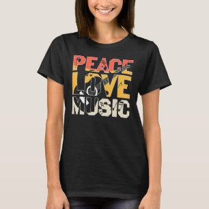 Gitarre Retro Frieden Liebe Musik Band Gitarrist T-Shirt