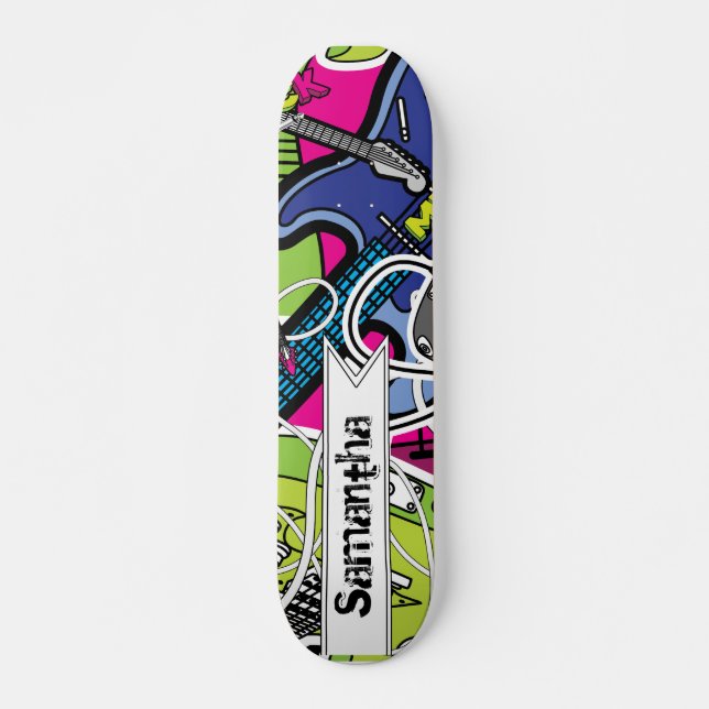 Gitarre Rock Music Star Alte Schule Skateboard (Vorne)