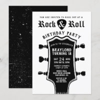 Gitarre Rock N Roll Geburtstagseinladung