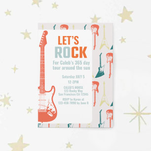 Gitarre Rock 'n' Roll Musik Rockstar Erster Geburt Einladung