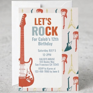 Gitarre Rock 'n' Roll Musik Rockstar Geburtstag Einladung