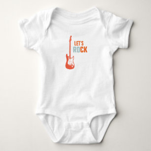 Gitarre Rock und Roll Musik Rockstar Erster Geburt Baby Strampler