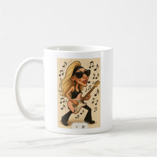 Gitarre Rockin Wild Woman Kaffeetasse