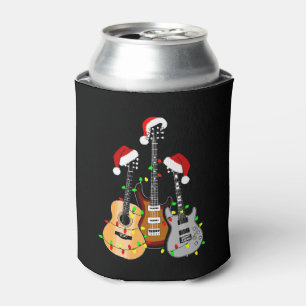 Gitarre Santa Hut Weihnachtslichter Urlaub Xmas Dosenkühler