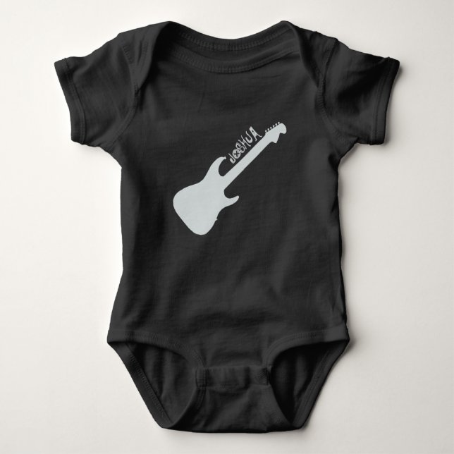 Gitarre-Silhouette Baby Strampler (Vorderseite)