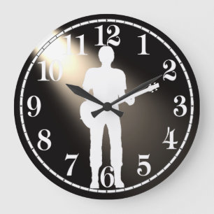 Gitarre Siluhette für runde (große) Wall-Uhr Große Wanduhr