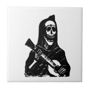 Gitarre Skeleton Serenade Keramik Tile Fliese