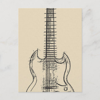 Gitarre Sketch Postkarte