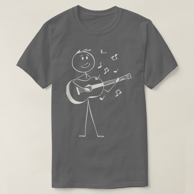 Gitarre spielen Gesang Funny Strichmännchen Gu T-Shirt (Design vorne)
