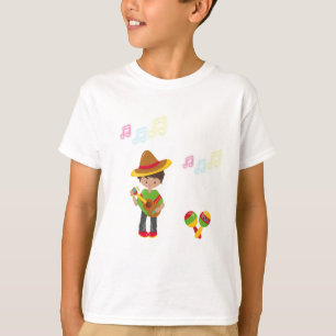 Gitarre spielen Hombre mit Maracas-Musiknoten T-Shirt