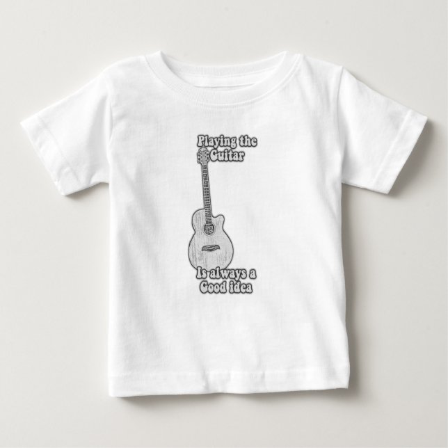 Gitarre spielen ist immer eine gute Idee. B & W Baby T-shirt (Vorderseite)
