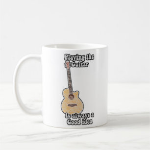 Gitarre spielen ist immer eine gute Idee. Vintag Kaffeetasse