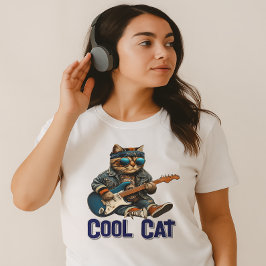 Gitarre spielen Katze - Coole Kitty Vibes T-Shirt
