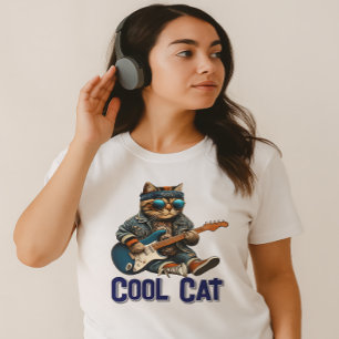Gitarre spielen Katze - Coole Kitty Vibes T-Shirt
