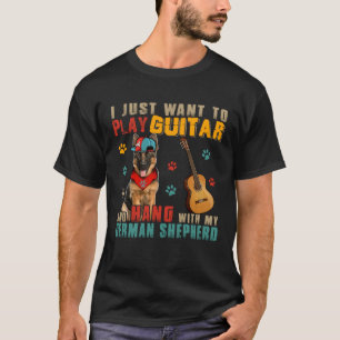 Gitarre spielen und mit meinem deutschen Schäferhu T-Shirt