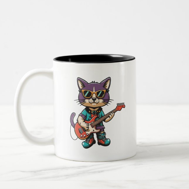 Gitarre spielen zweifarbige tasse (Links)