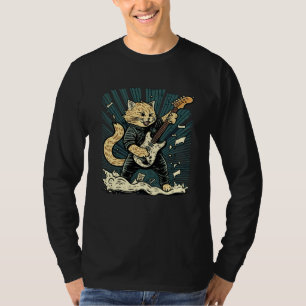 Gitarre Spielende Katze Gitarrist Kätzchen Süße Ka T-Shirt