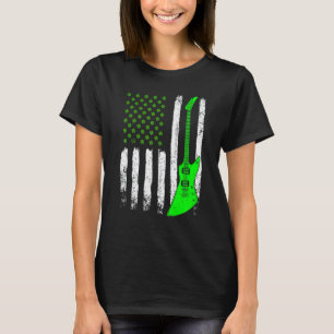 Gitarre St. Patrick's Day Amerikanische Flagge Iri T-Shirt