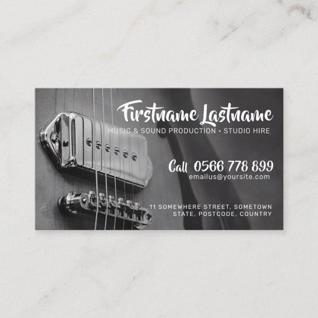 Gitarre Strings Studio GrauAZ Visitenkarte (Vorderseite)