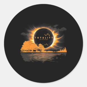 Gitarre Totality 04 08 24 Gesamtsolarisches Klipse Runder Aufkleber