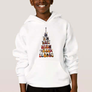 Gitarre Tree Christmas Light Rock Music Hoodie