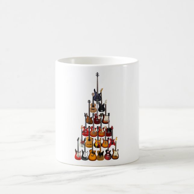 Gitarre Tree Christmas Light Rock Music Kaffeetasse (Mittel)