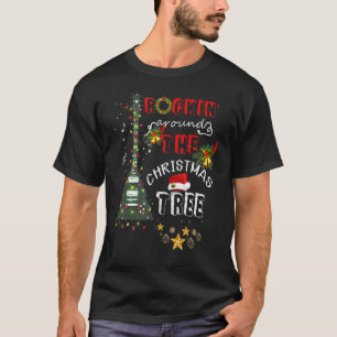 Gitarre Tree Lights Rocking Music Frohe Weihnachte T-Shirt