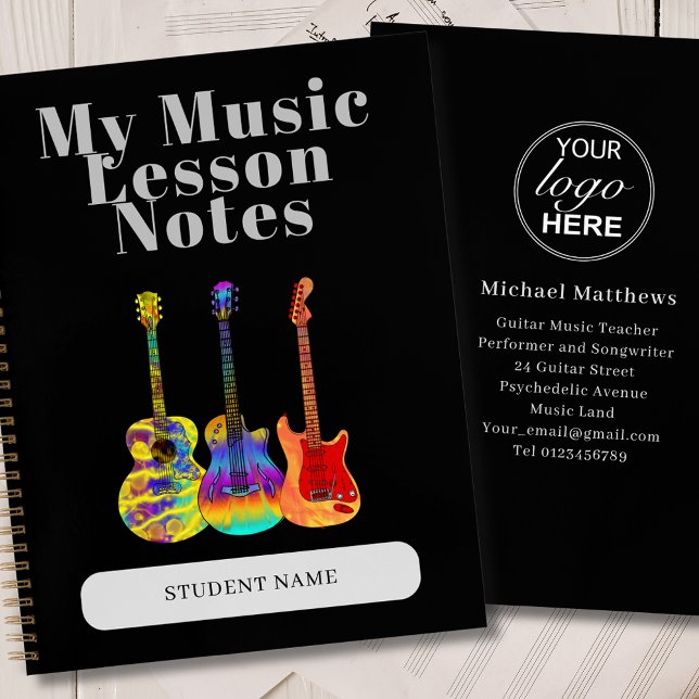 Gitarre Tutor Custom Student Music Lesson Notizbuch (Guitar tutor personalized student music lesson notebook musical instrument teacher business supplies)