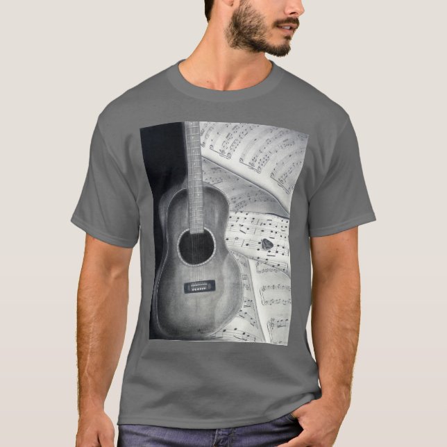 Gitarre u. Notenen-T-Shirt T-Shirt (Vorderseite)