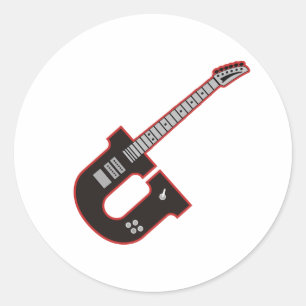 Gitarre U Runder Aufkleber
