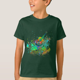 Gitarre und Akkorde-Splatter personalisiert T-Shirt