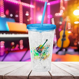 Gitarre und Akkorde Spritzer personalisiert Acryltrinkbecher