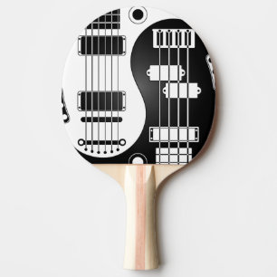 Gitarre und Bass-Yin Yang weiß und schwarz Tischtennis Schläger
