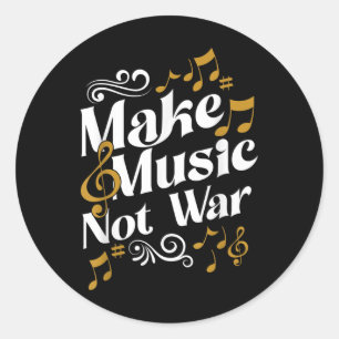 Gitarre und Drummer Jazz Band machen Musik nicht K Runder Aufkleber