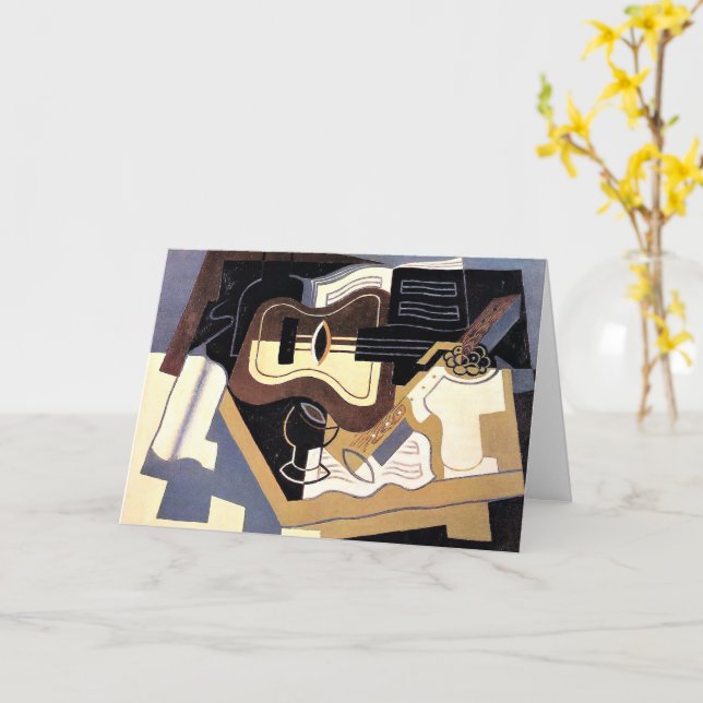 Gitarre und Klarinette, schöne Kunst, Karte (Gelbe Blume)