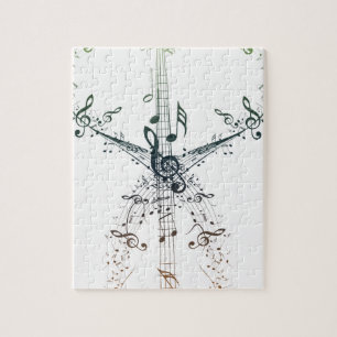 Gitarre und Musiknoten 4 Puzzle