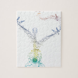 Gitarre und Musiknoten 8 Puzzle