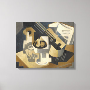 Gitarre und Obstschale auf einem Tisch, 1918 Leinwanddruck