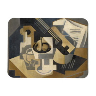 Gitarre und Obstschale auf einer Tabelle, 1918 Magnet