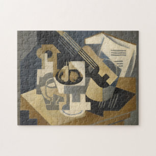 Gitarre und Obstschale auf einer Tabelle, 1918 Puzzle