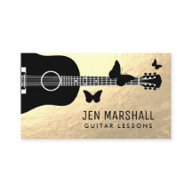 Gitarre und Schmetterlinge Silhouetten