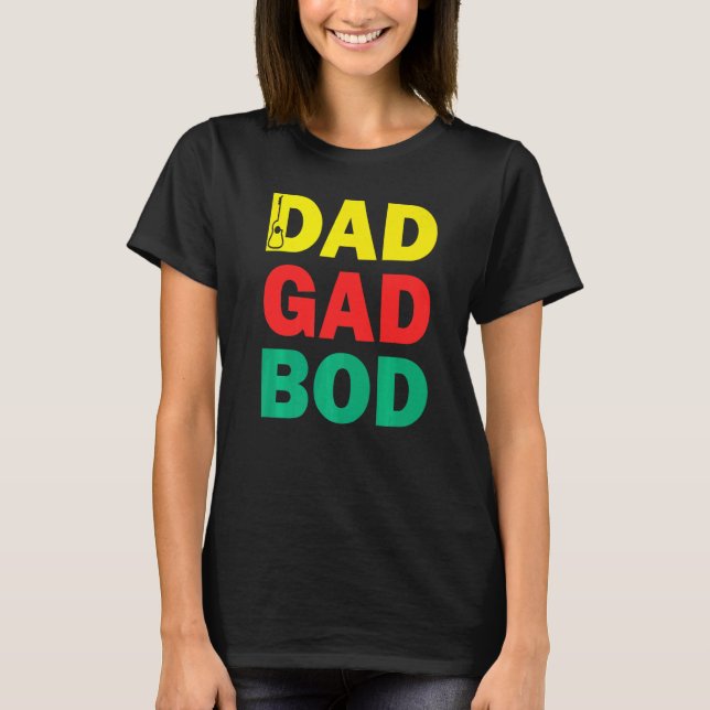 Gitarre Vater Abbildung Vater Bod Day Dadgadbod Gu T-Shirt (Vorderseite)