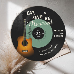 Gitarre Vintag Record Music Musician Sage Wedding Einladung