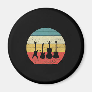 Gitarre Vintag Retro Sunset Gitarre Musikgeschenk Magnet