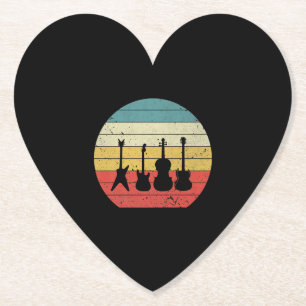 Gitarre Vintag Retro Sunset Gitarre Musikgeschenk Untersetzer