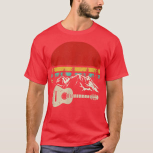 Gitarre Vintage Berge Geschenke Retro Musiker Rats T-Shirt