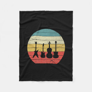 Gitarre Vintage Retro Sonnenuntergang Gitarre Musi Fleecedecke